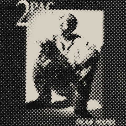 Dear Mama artwork: screened black and white picture with the 2Pac lettering