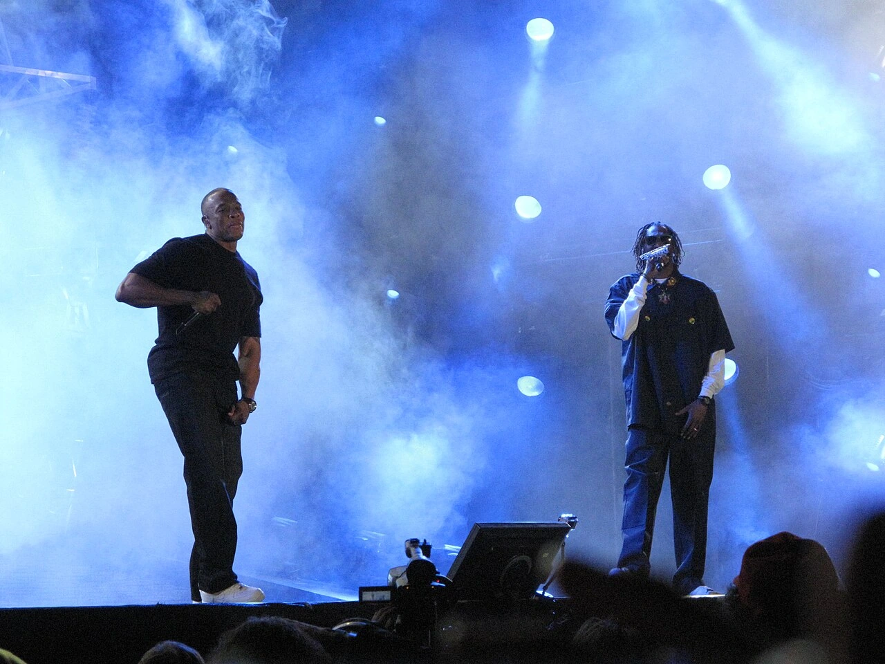 Snoop Dogg and Dr. Dre at Coachella on April 15, 2012, the night of the Tupac hologram